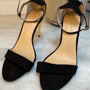 Zara basic black Nubuck High Heels